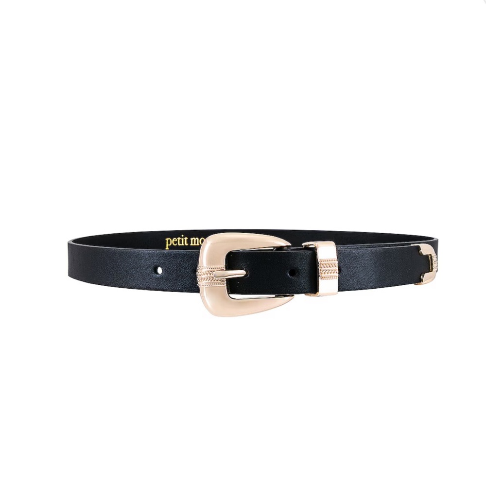 Petit moments belt black and gold belt